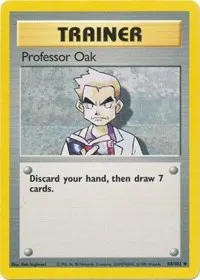 A picture of the Professor Oak Pokemon card from Base Set